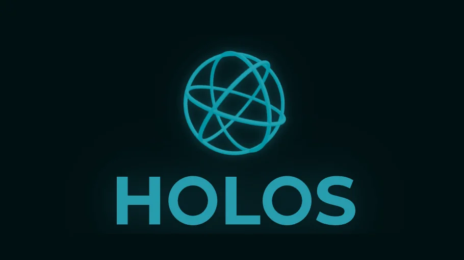 Holos wordmark with a glowing globe